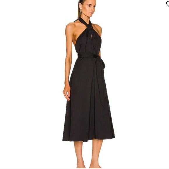 STAUD Kai Halter Dress in Black - Picture 1 of 14